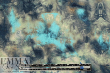 Dutch digital aqua tie dye viscose knit Oeko-Tex certified