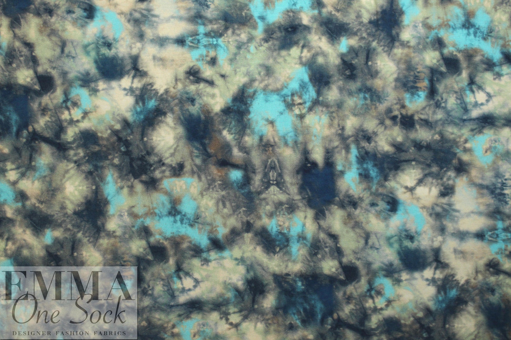 Dutch digital aqua tie dye viscose knit Oeko-Tex certified 1 yard