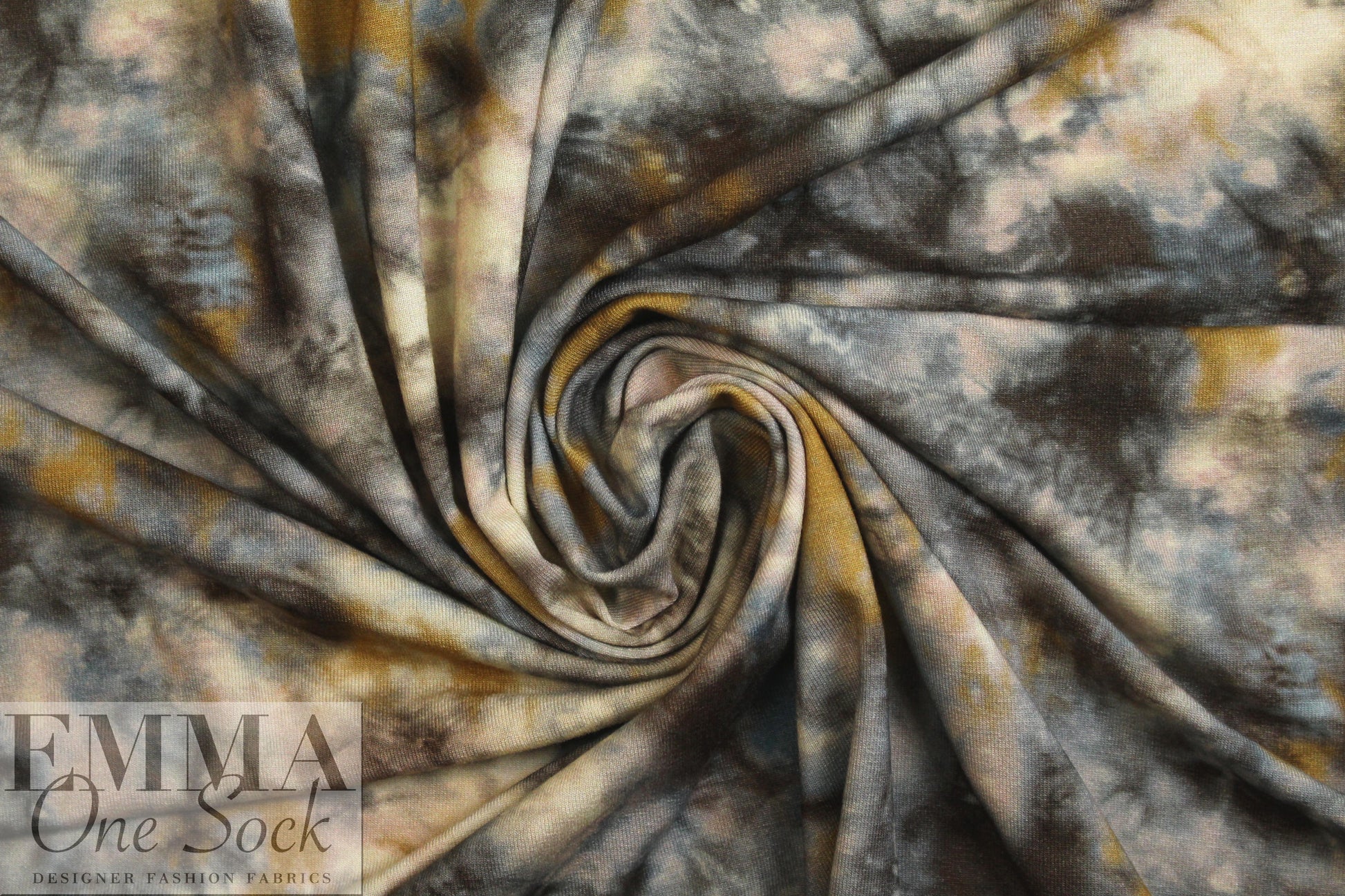 Dutch digital earthy tie dye viscose knit Oeko-Tex certified