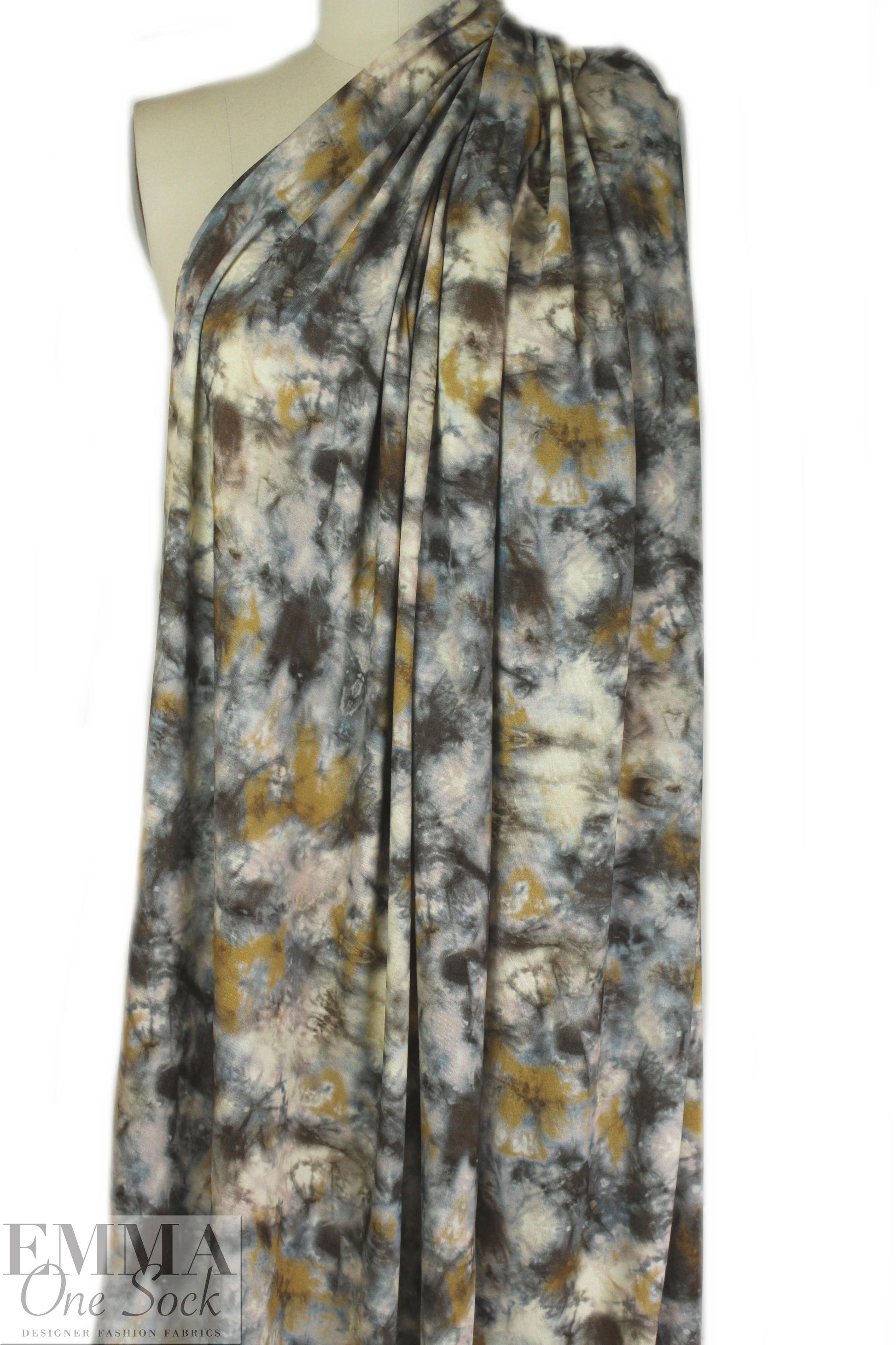Dutch digital earthy tie dye viscose knit Oeko-Tex certified