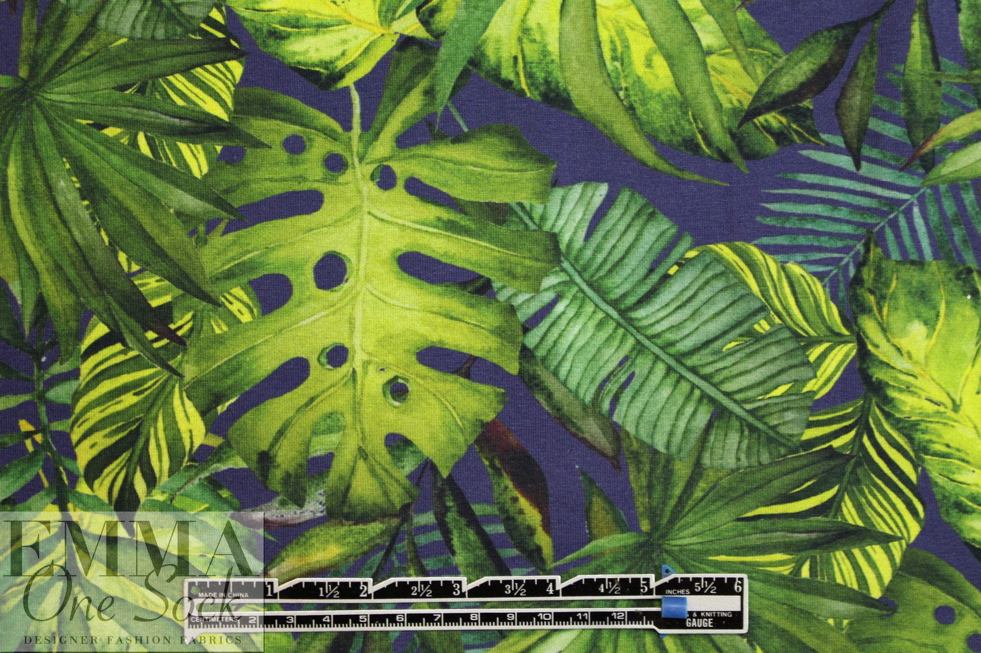 Dutch digital monstera leaves knit Oeko-Tex certified