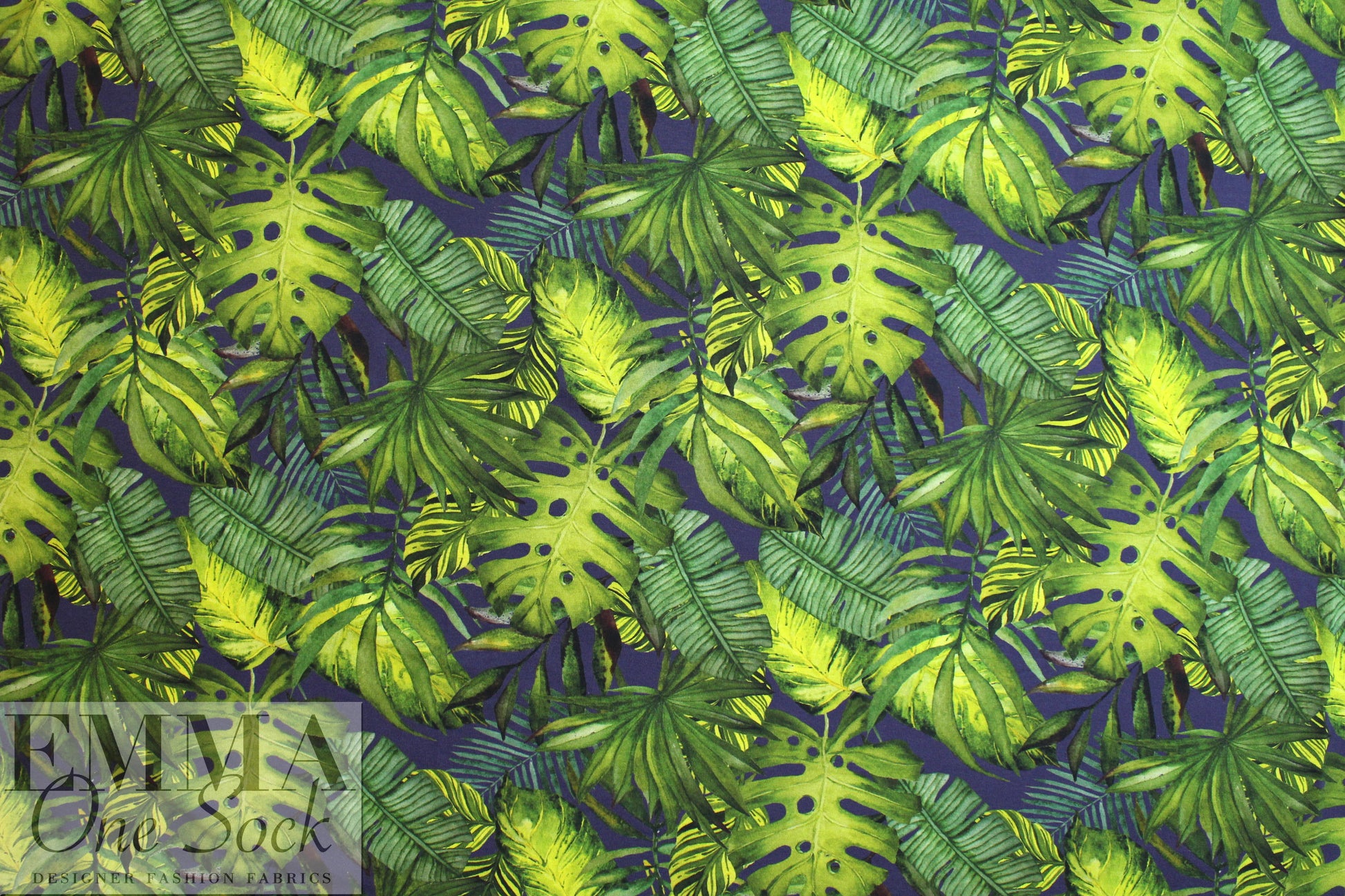 Dutch digital monstera leaves knit Oeko-Tex certified