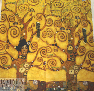 Dutch digital  'Klimt tree of life' cotton/spandex knit panel