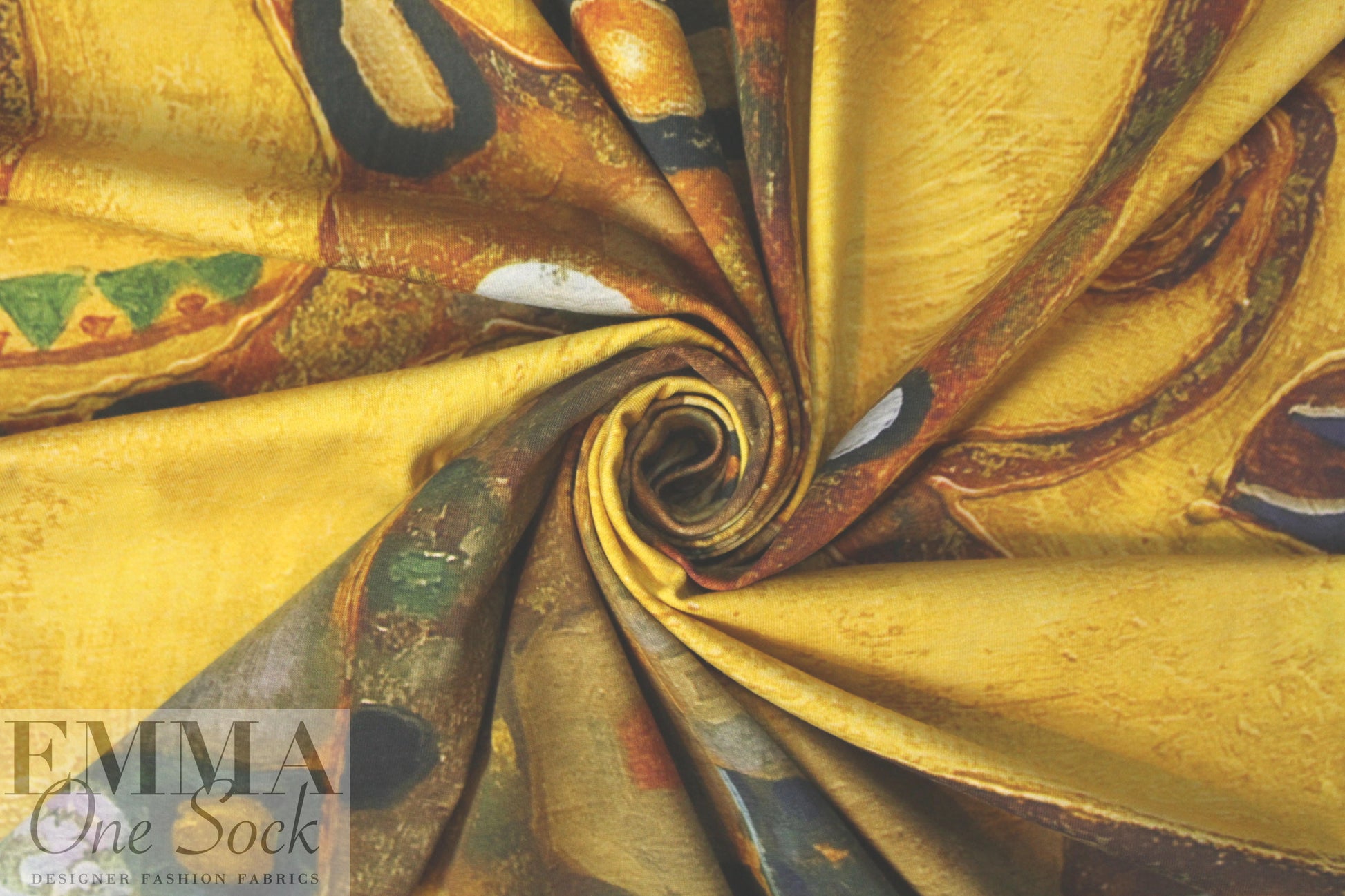 Dutch digital  'Klimt tree of life' cotton/spandex knit panel