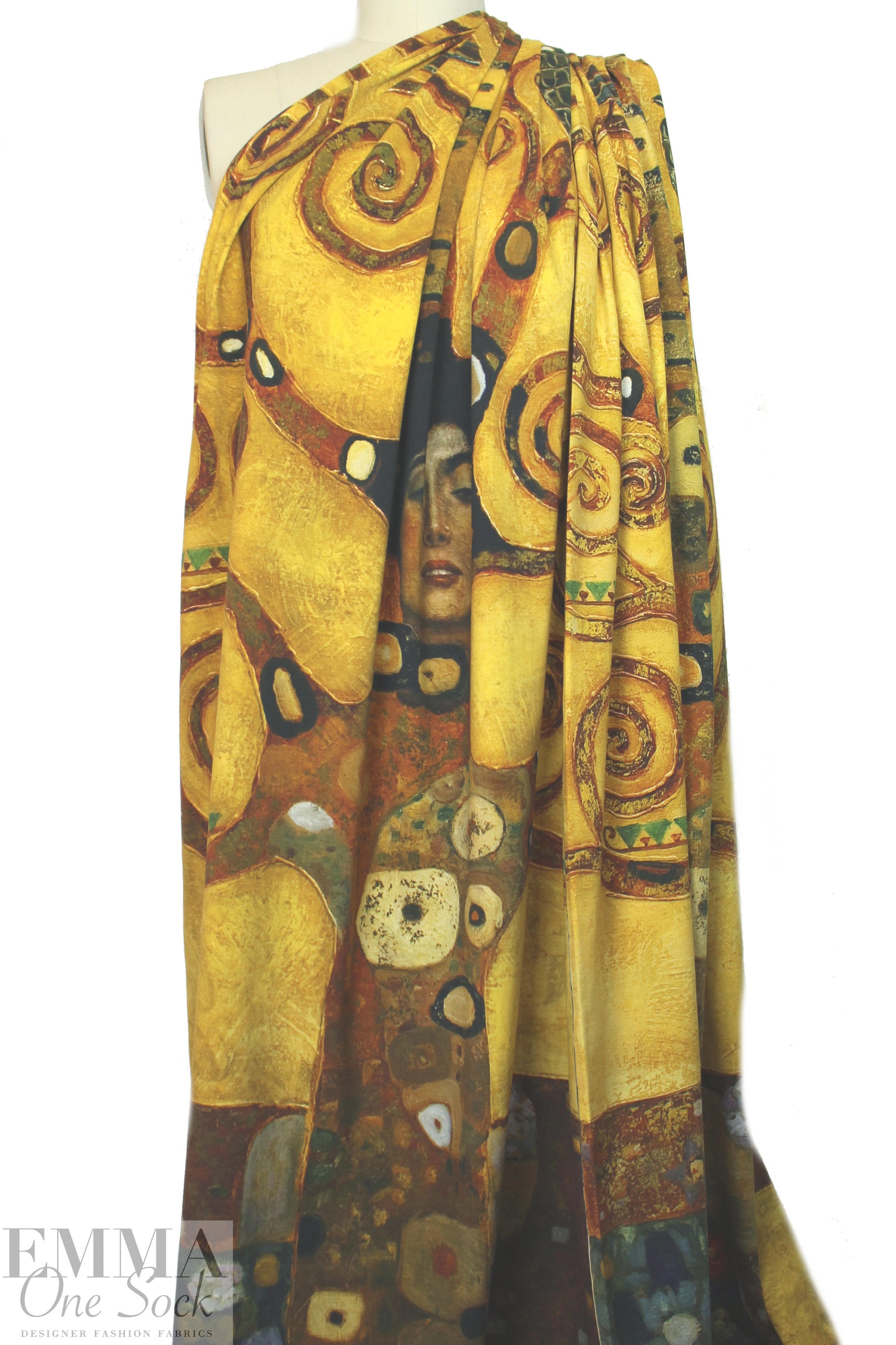 Dutch digital  'Klimt tree of life' cotton/spandex knit panel