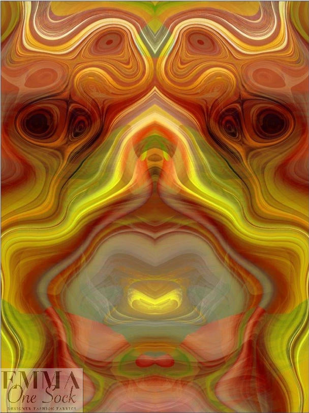 Dutch digital 'sunset swirl' knit Oeko-Tex certified panel