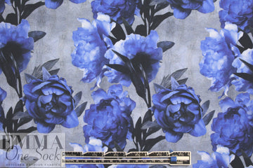 Dutch digital 'blue rose' cotton/lycra knit 1.5 yds