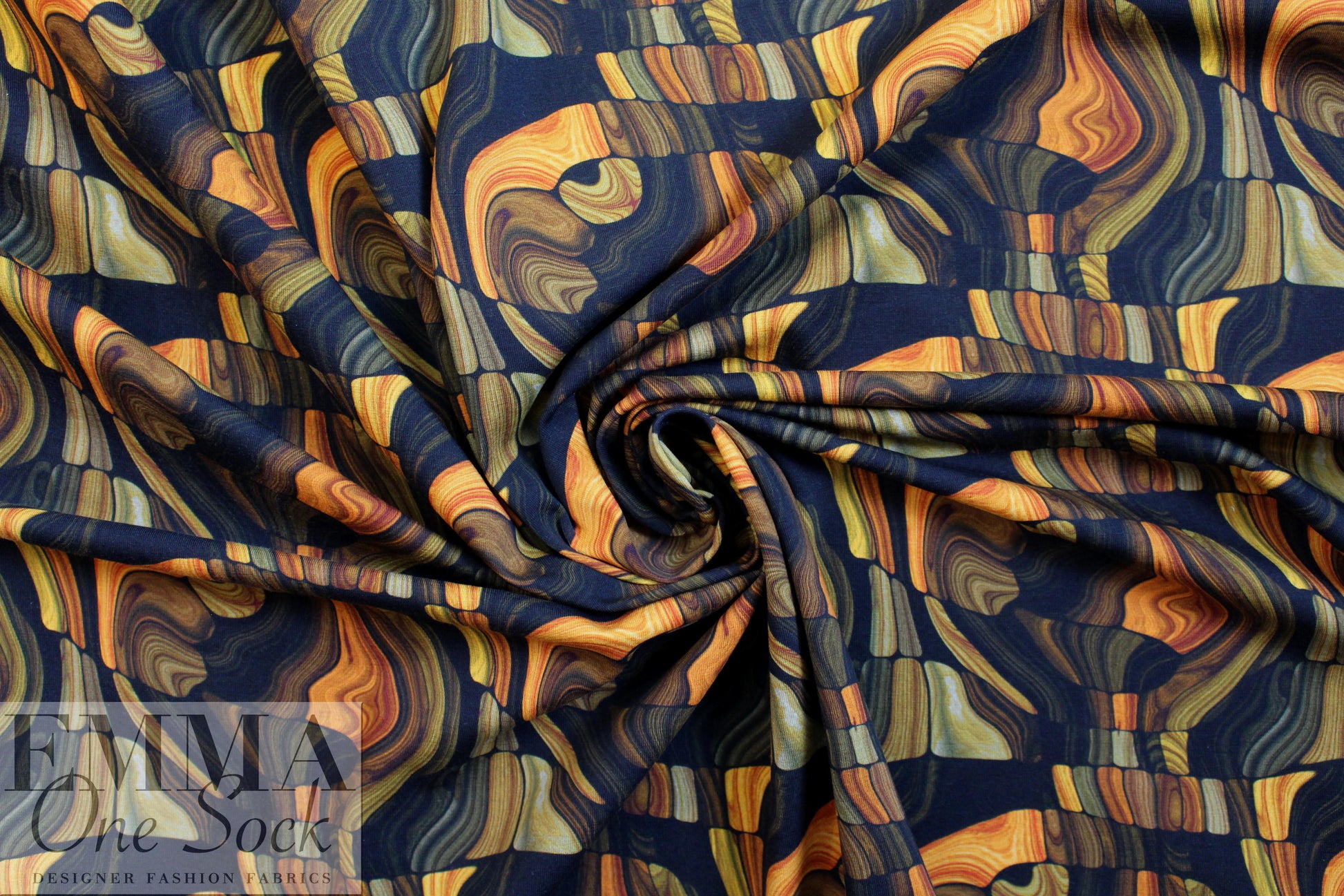 Dutch digital 'turning wood' knit Oeko-Tex certified .625 yds