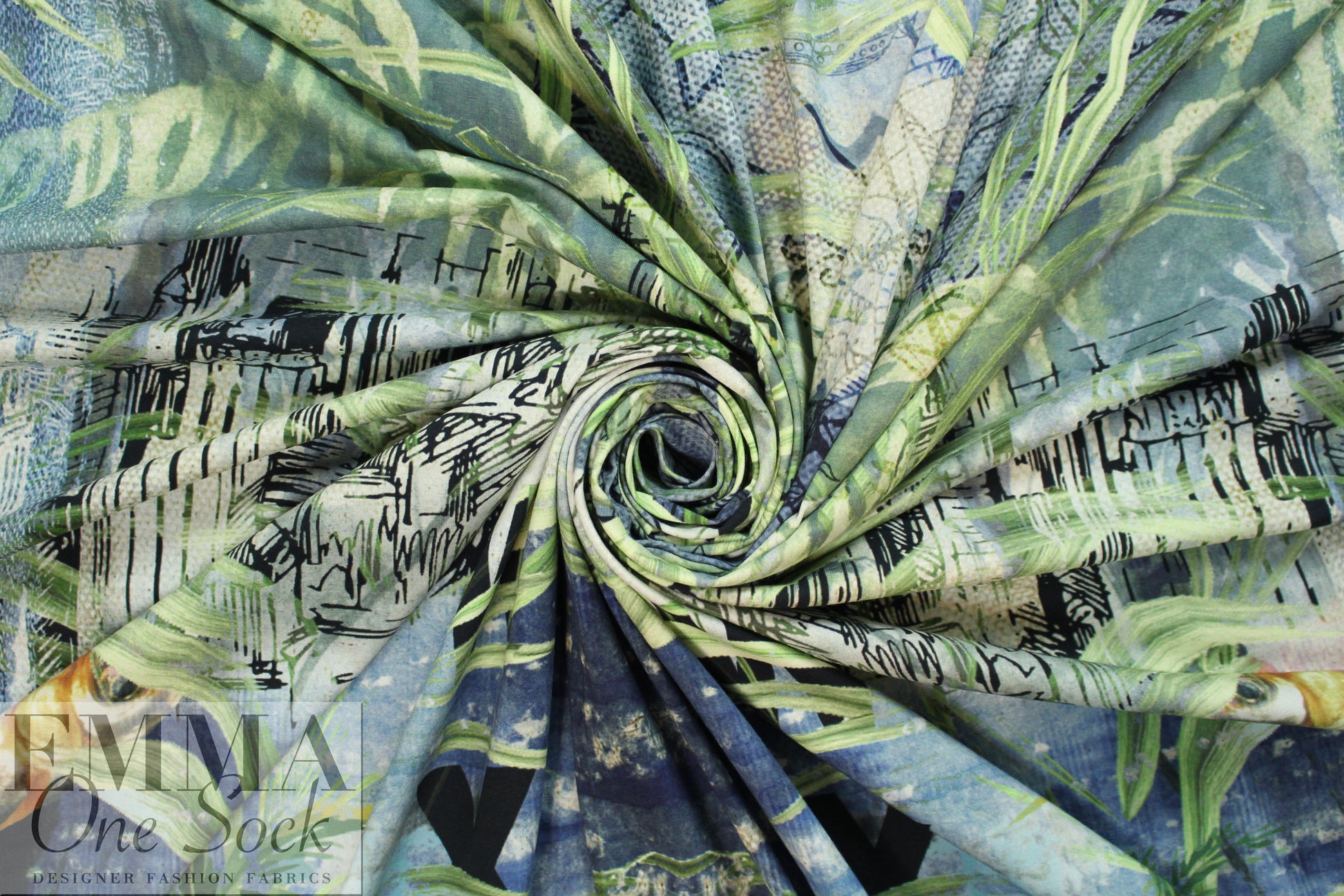 Dutch digital 'waterfront city' knit Oeko-Tex certified panel  1.625 yds