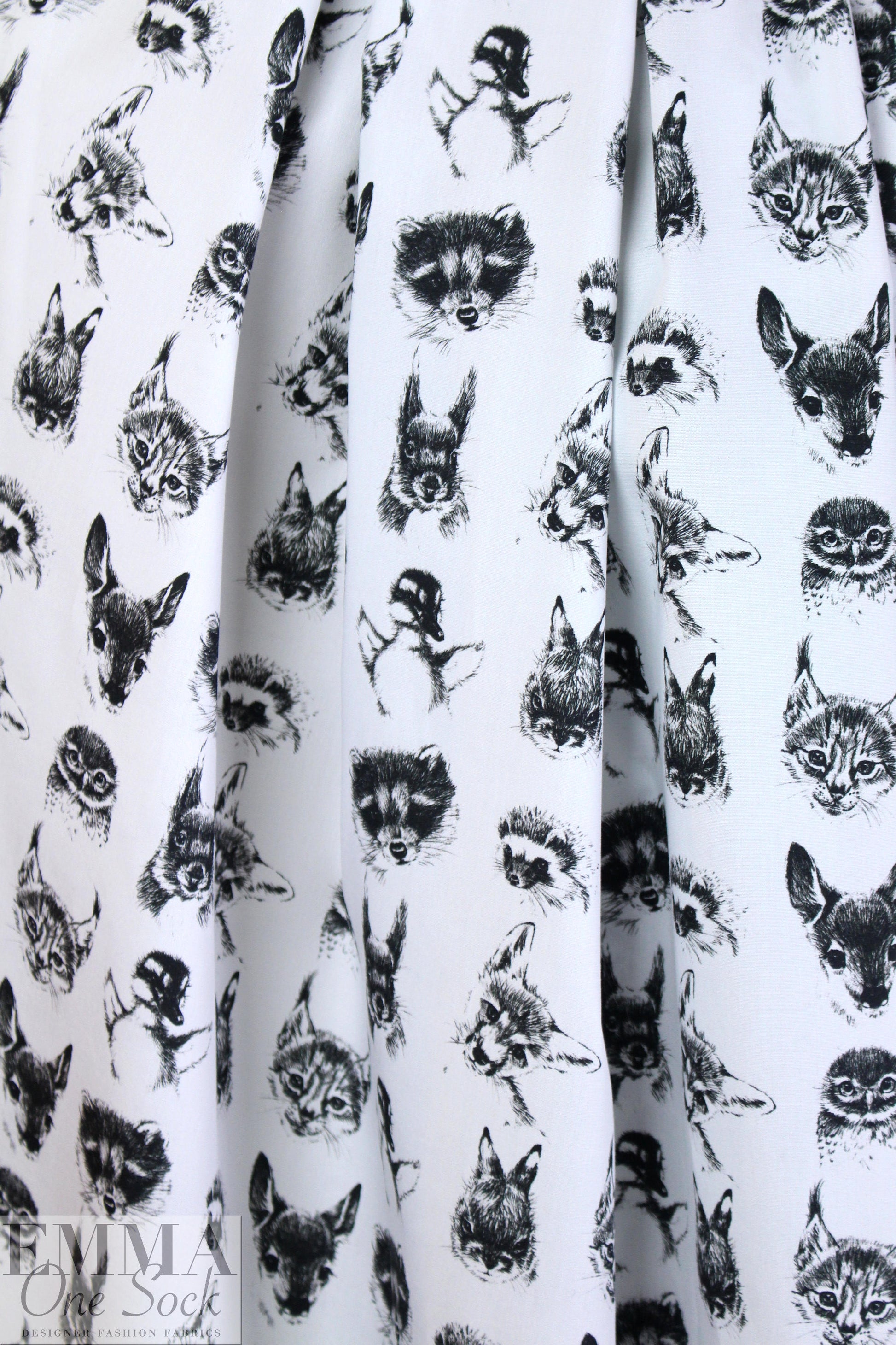 Dutch Oeko-Tex cotton poplin - cute critters 1.75 yds