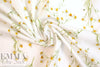 Dutch Oekotex cotton poplin for masks - chamomile on white .875 yds