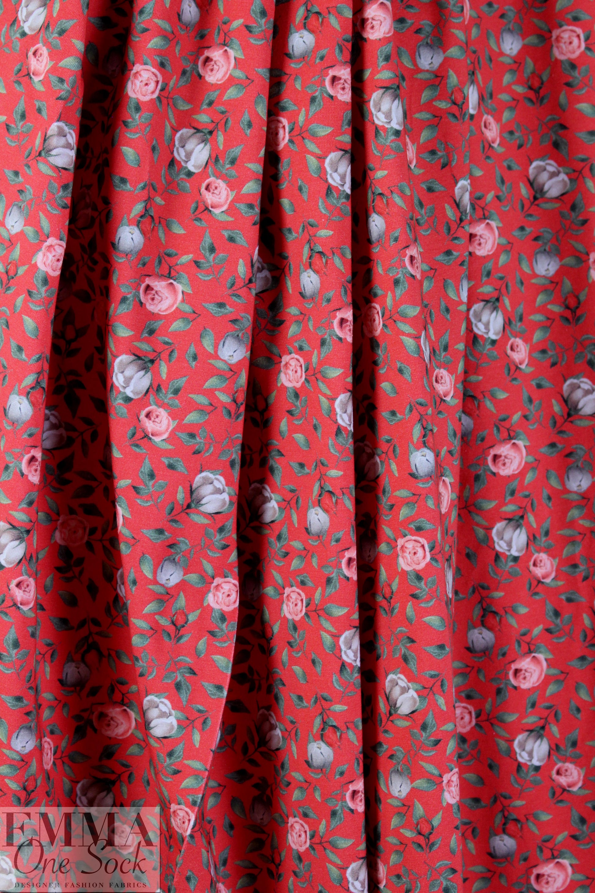 Dutch digital 'garden blooms' knit Oeko-Tex certified .75 yds