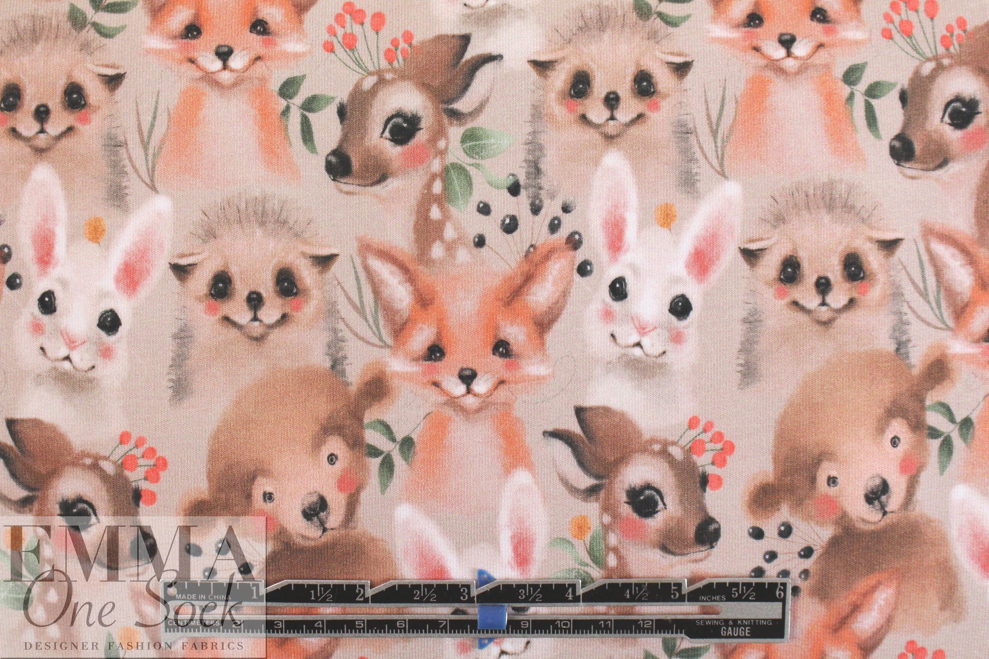 Dutch digital 'Bambi and friends' french terry Oeko-Tex certified .75 yds