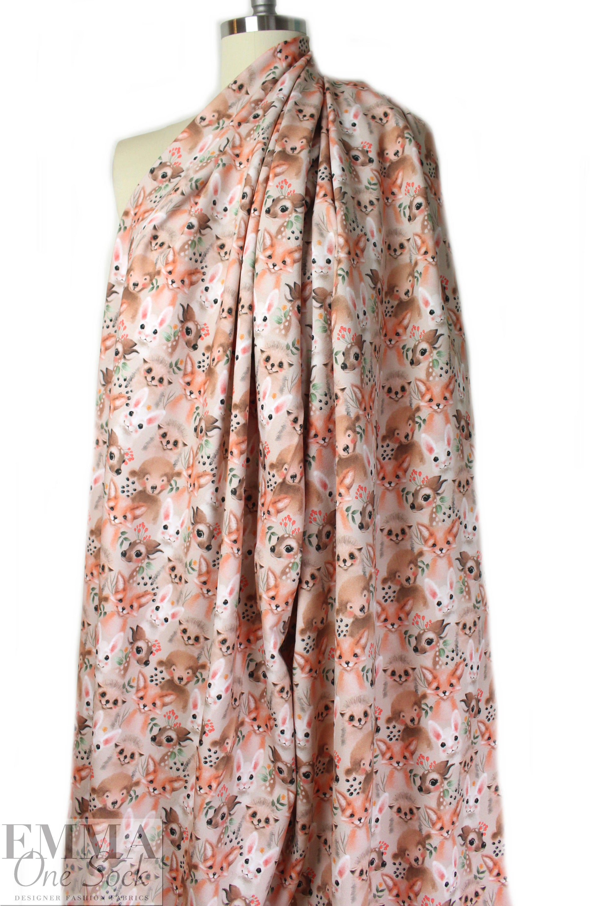 Dutch digital 'Bambi and friends' french terry Oeko-Tex certified .75 yds