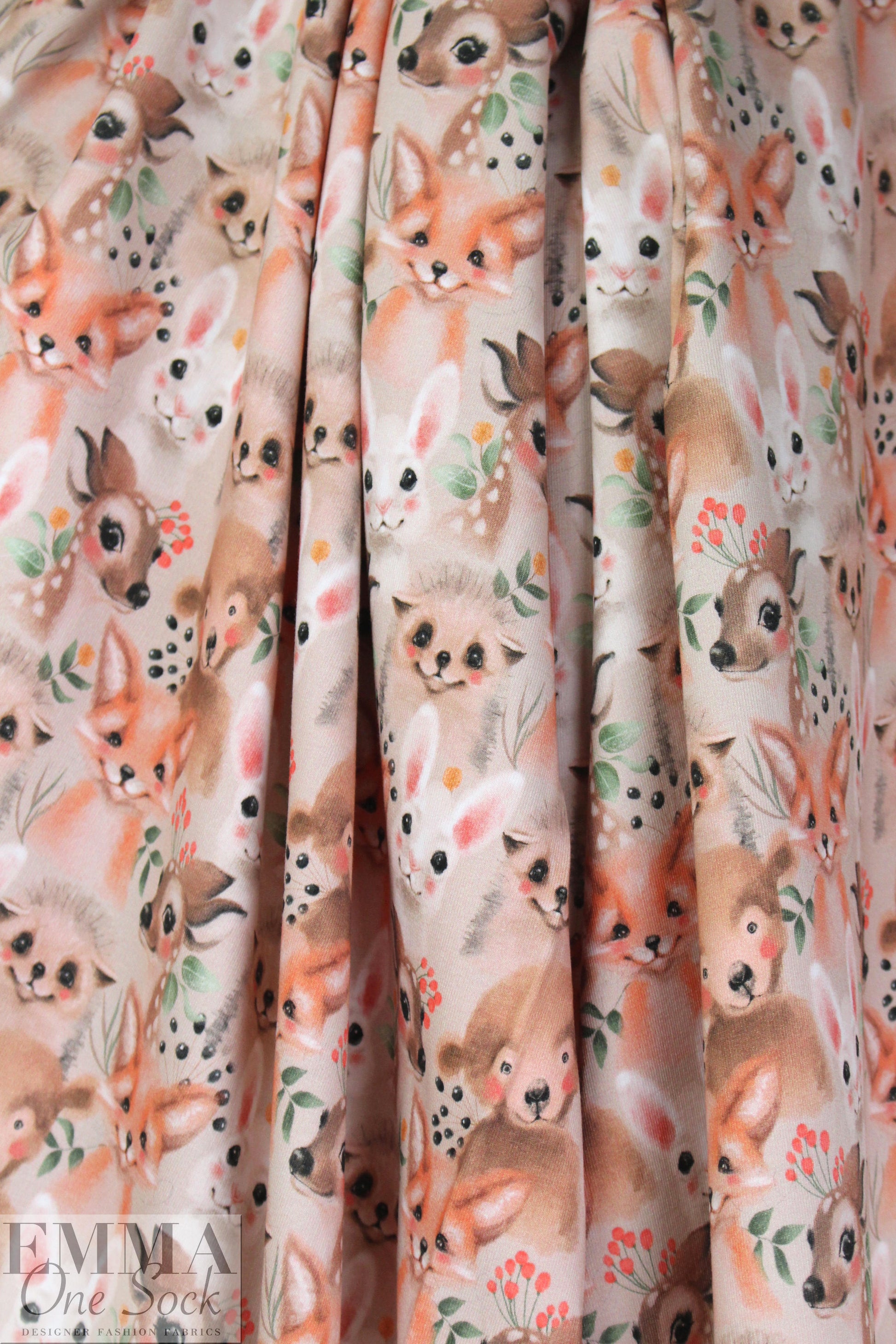 Dutch digital 'Bambi and friends' french terry Oeko-Tex certified .75 yds