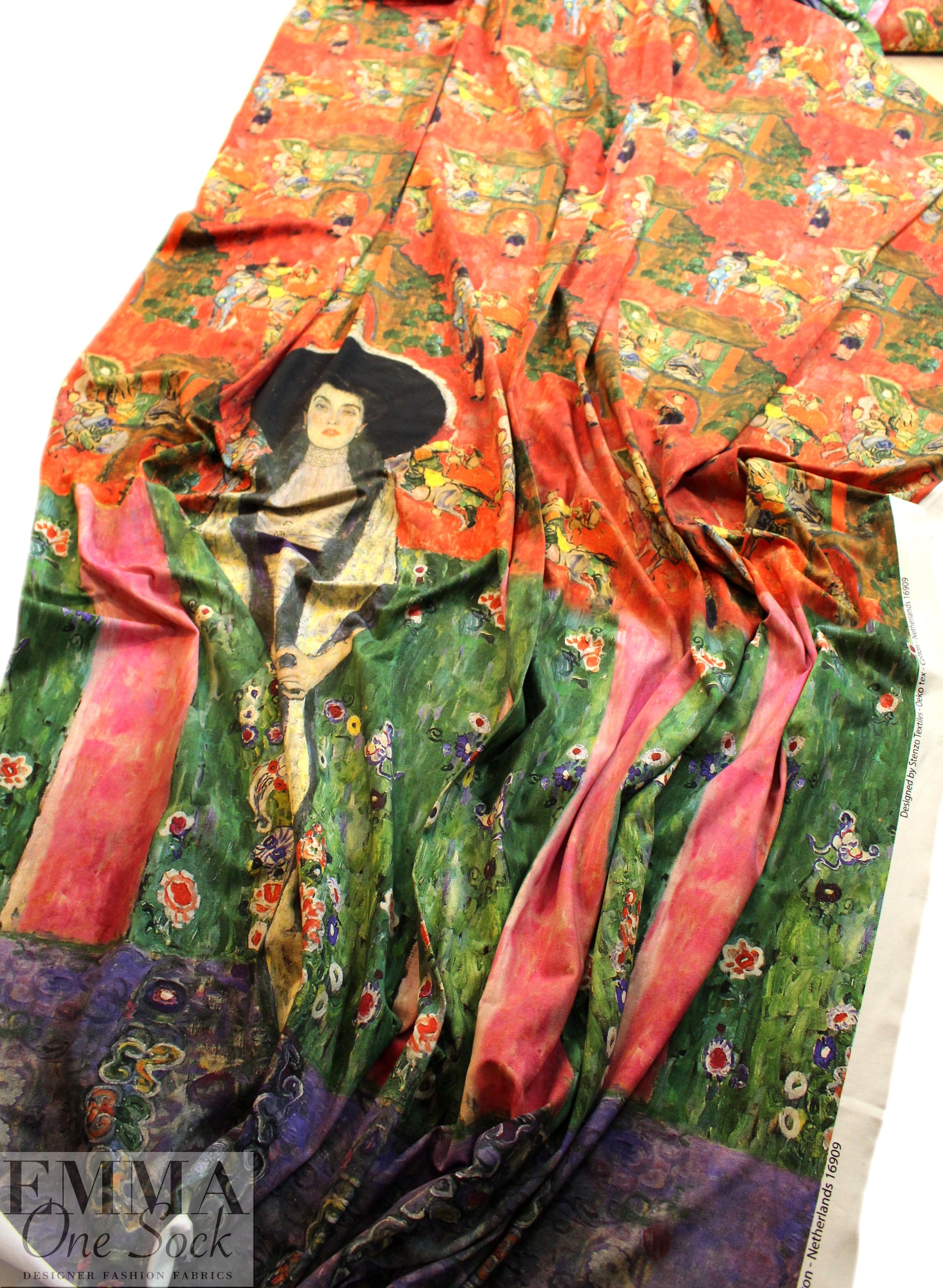 Dutch digital 'decorative arts' cotton/spandex knit panel