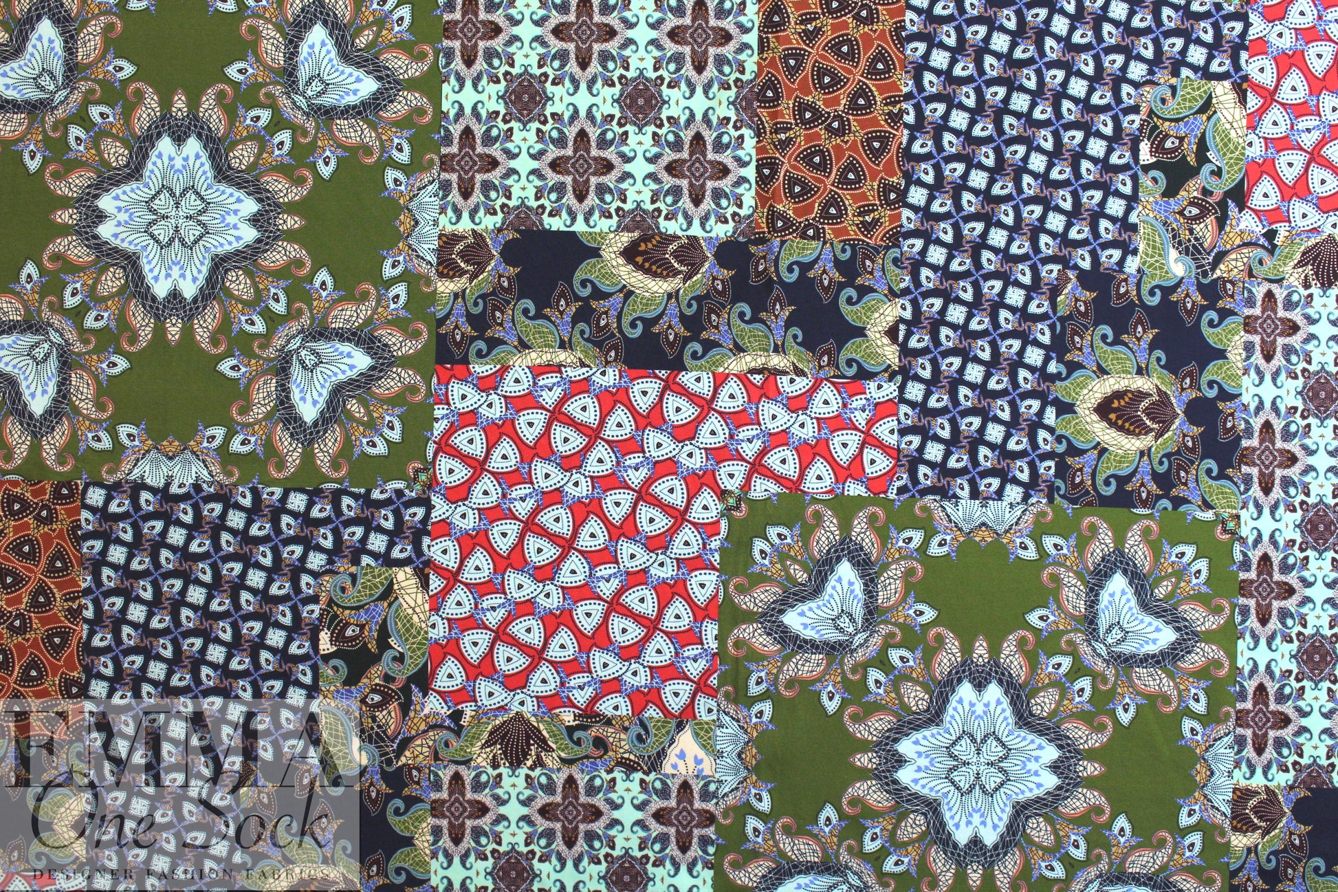 Dutch digital 'deco patchwork' knit Oeko-Tex certified