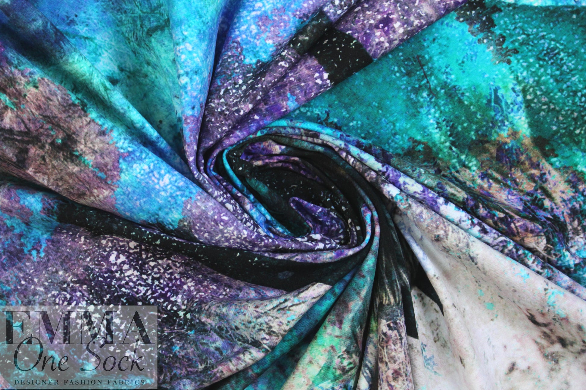 Dutch digital 'wild horses' French terry Oeko-Tex certified panel