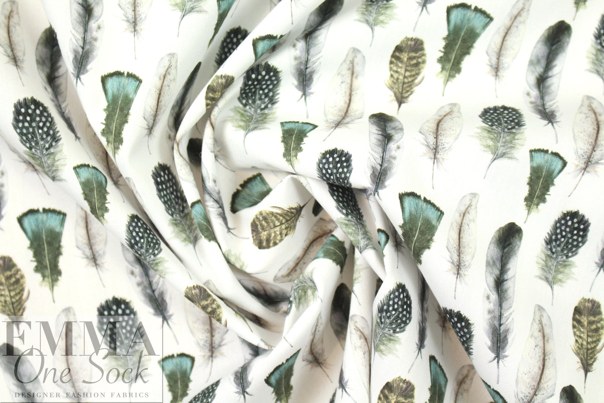 Dutch Oeko-Tex cotton poplin - feathers .375 yds