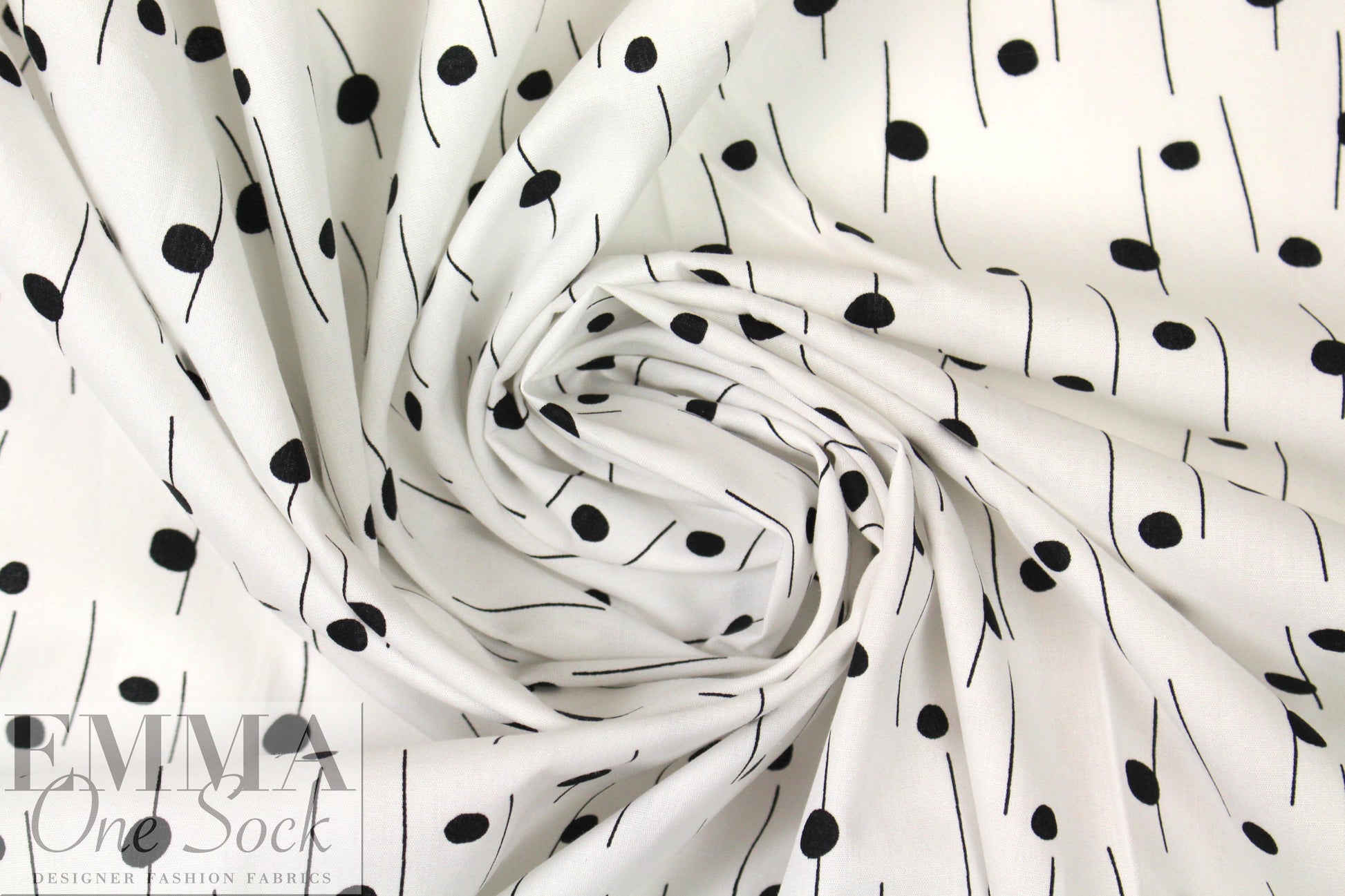 Dutch Oeko-Tex cotton poplin - lines and dots 1 yard