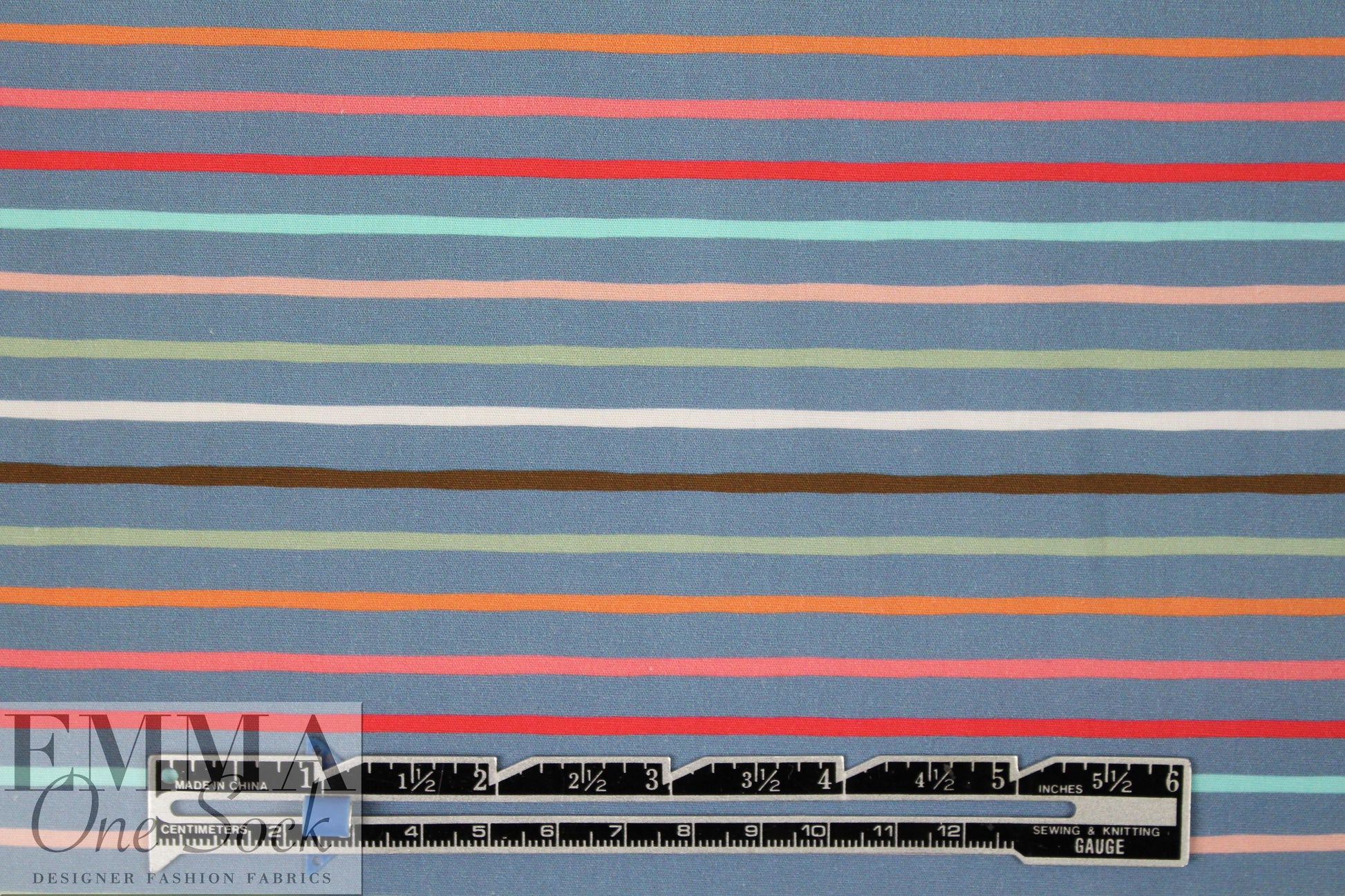 Dutch Oeko-Tex cotton poplin - colorful stripes 1.875 yd