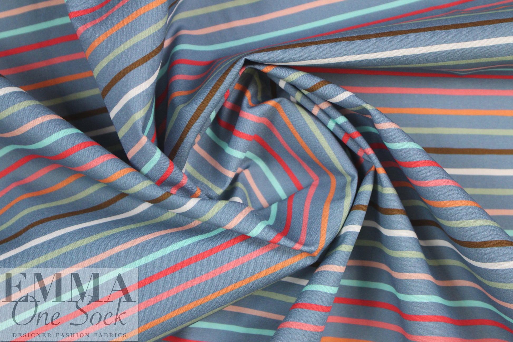Dutch Oeko-Tex cotton poplin - colorful stripes 1 yard