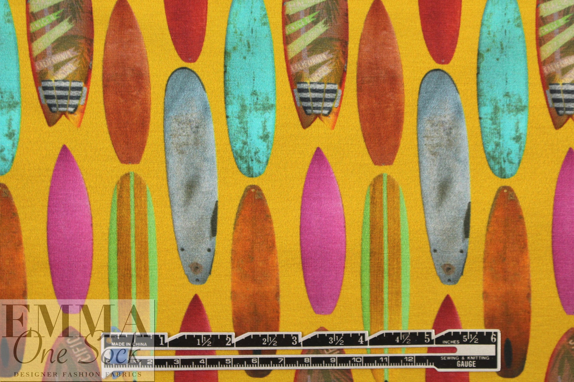 Dutch digital 'surf city' knit Oeko-Tex cert. - spicy brights 1 yard