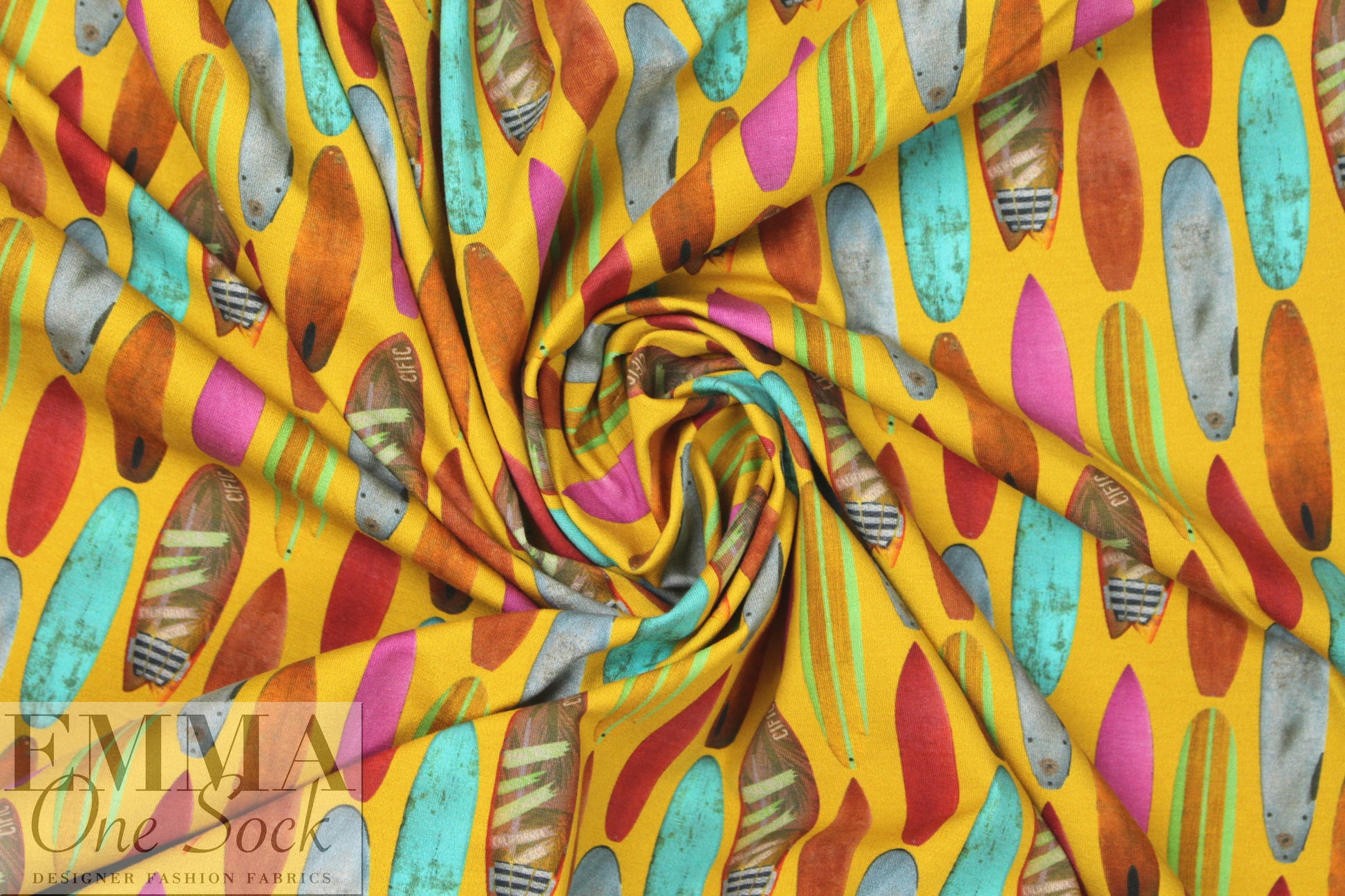 Dutch digital 'surf city' knit Oeko-Tex cert. - spicy brights 1.375 yd