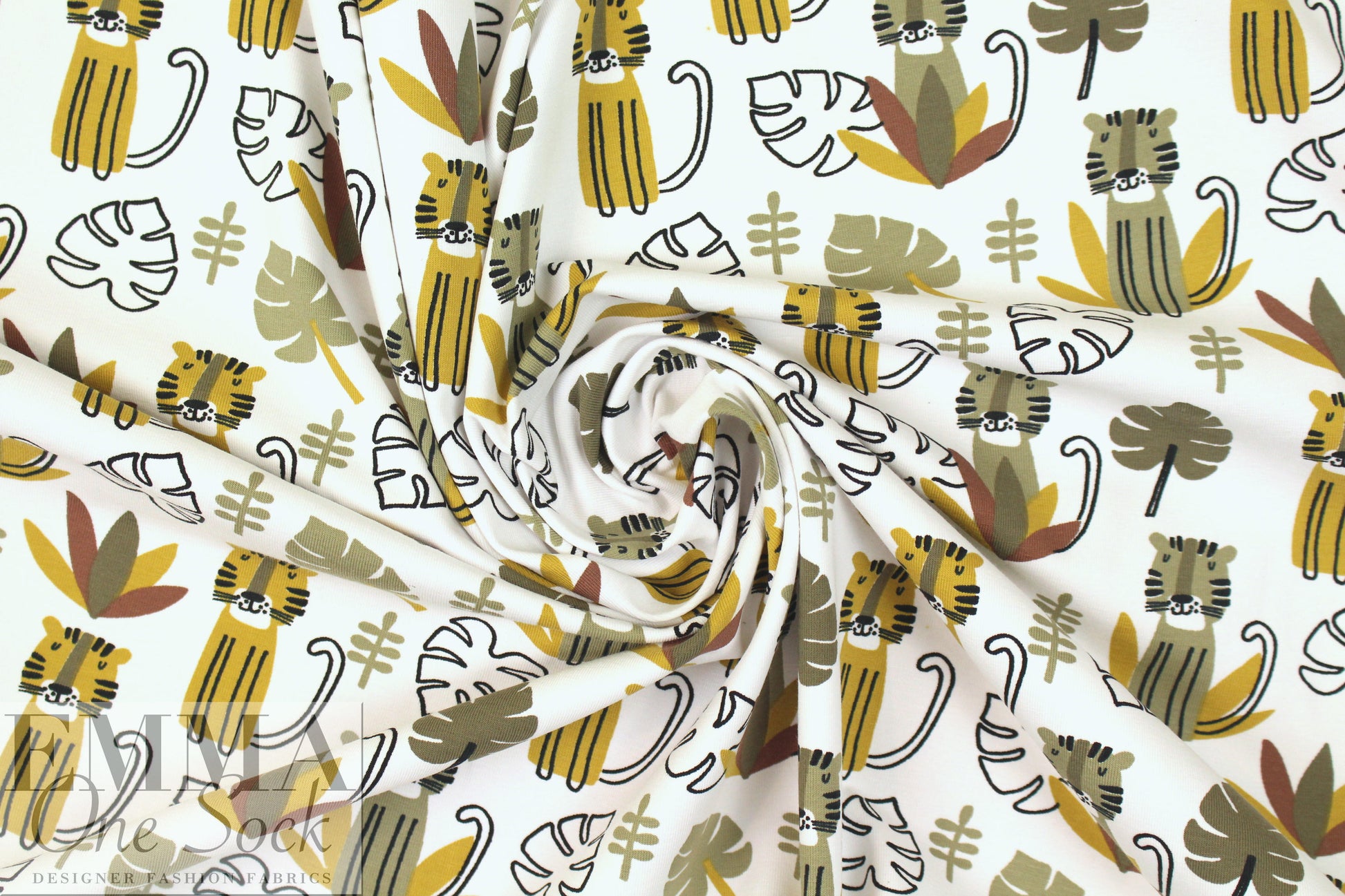 Dutch digital 'kid safari 1' knit Oeko-Tex cert. - mustard 1 yard