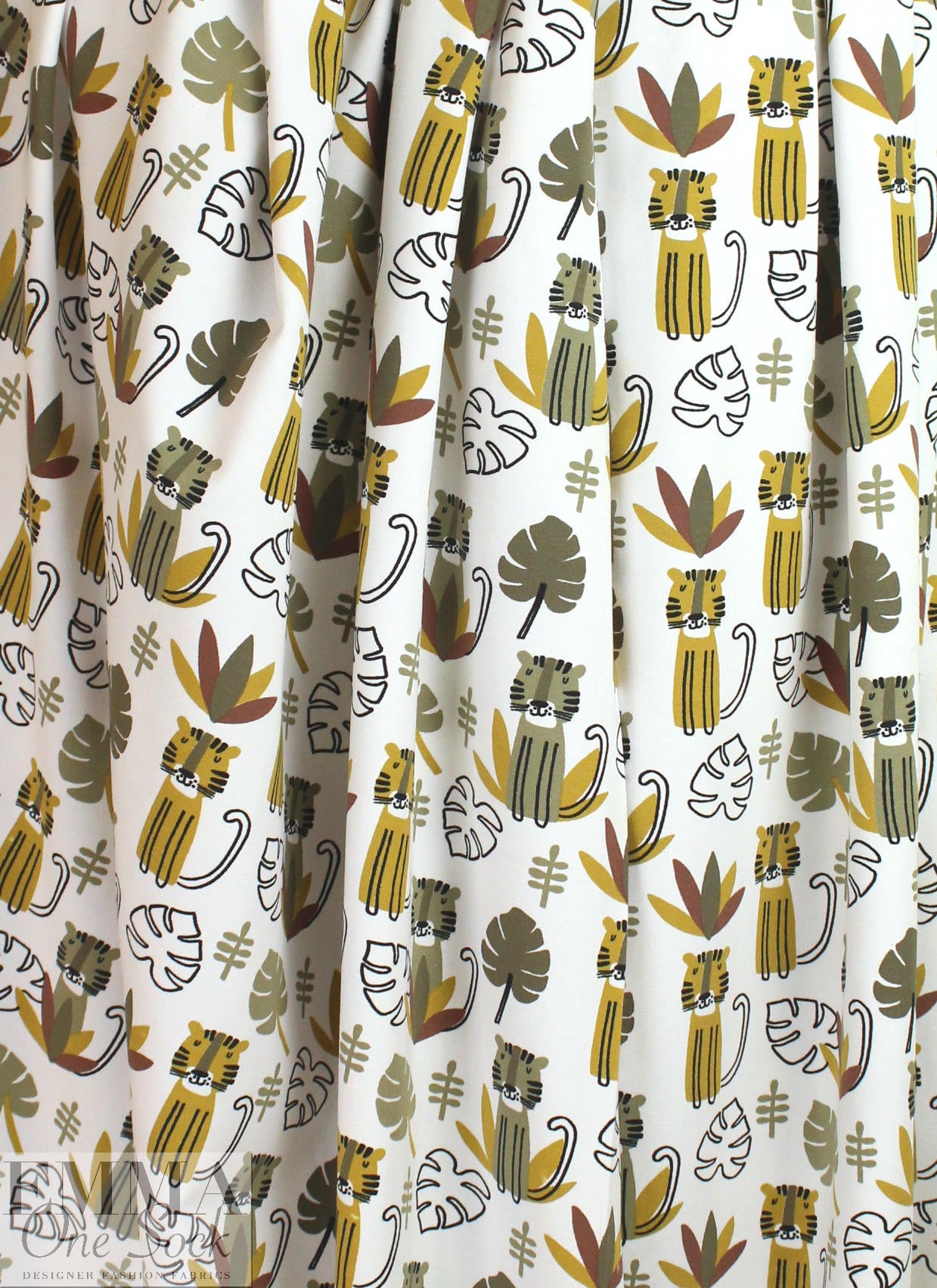 Dutch digital 'kid safari 1' knit Oeko-Tex cert. - mustard
