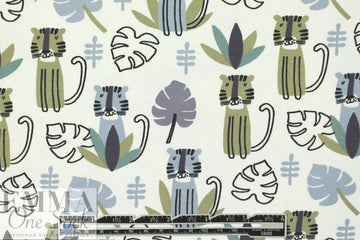 Dutch digital 'kid safari 2' knit Oeko-Tex cert. - blue-gray 1 yard