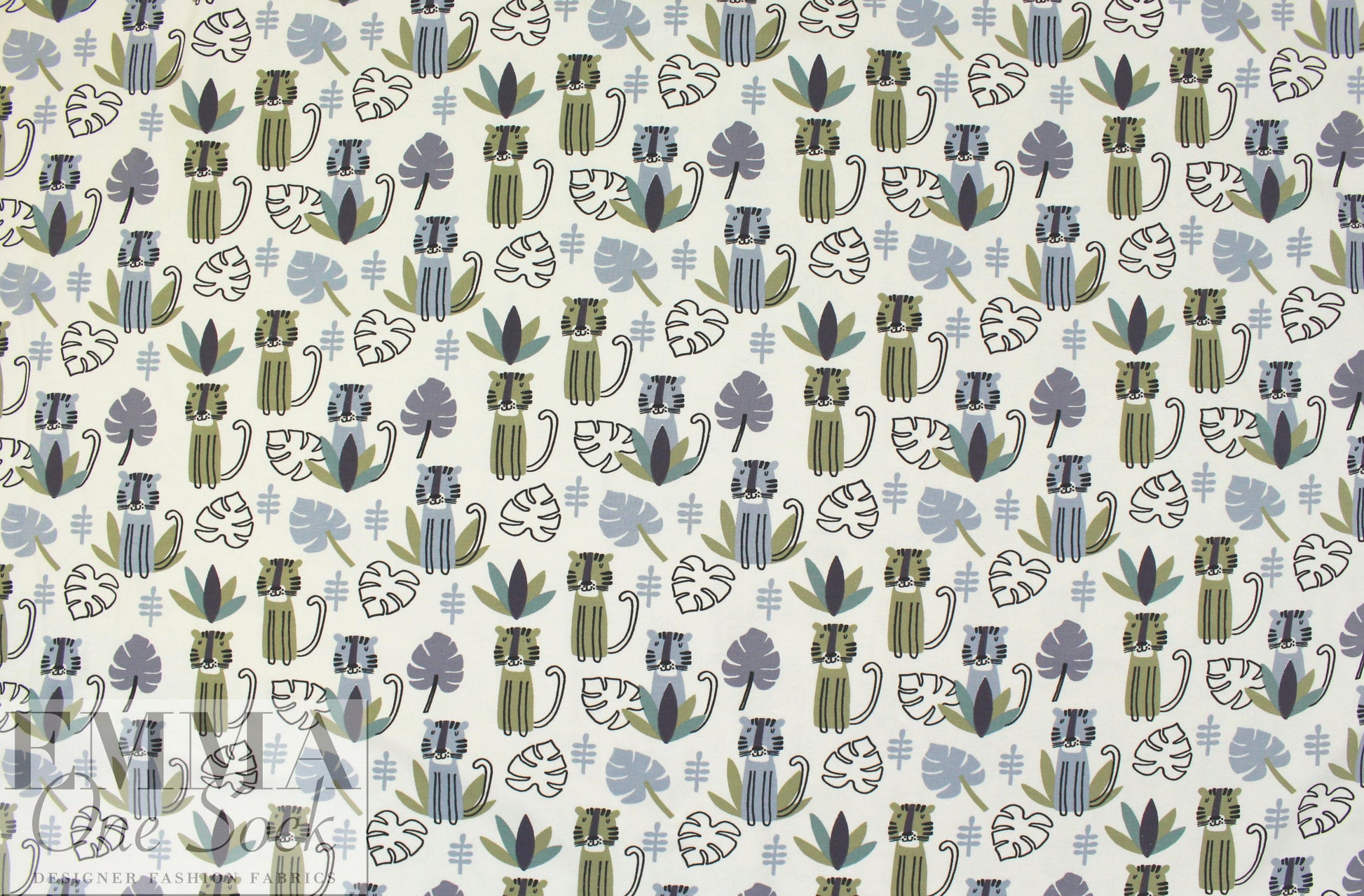 Dutch digital 'kid safari 2' knit Oeko-Tex cert. - blue-gray .875 yds