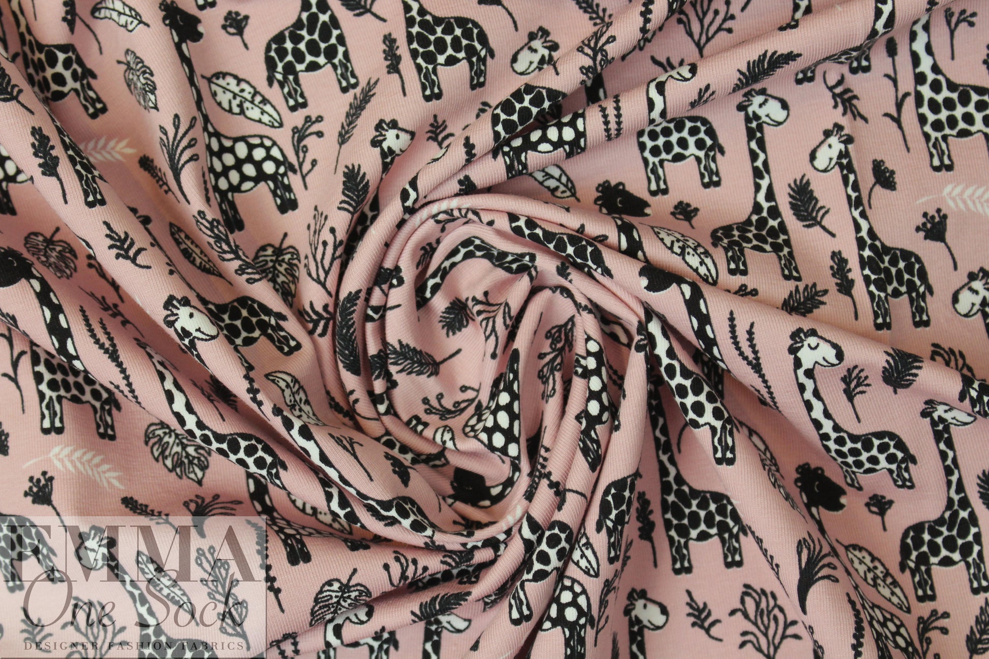 Dutch digital giraffes knit Oeko-Tex cert. - dusty pink
