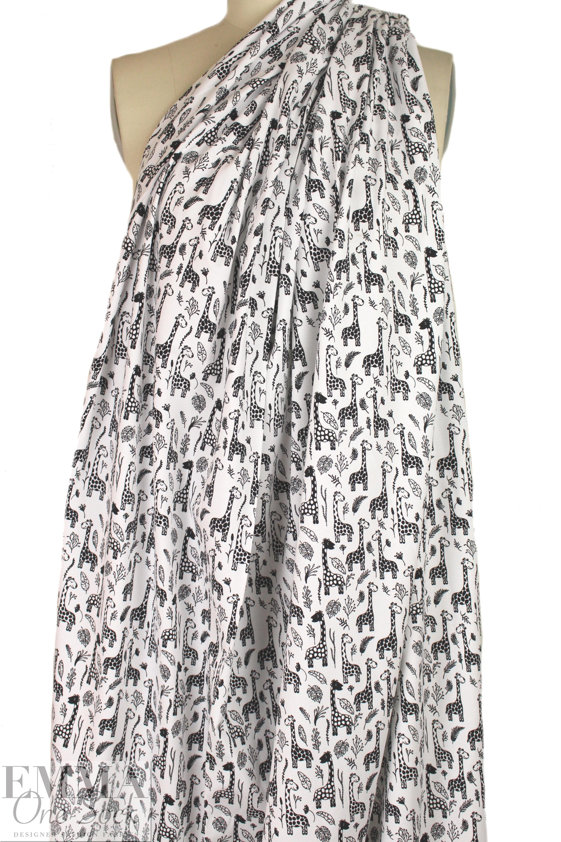 Dutch digital giraffes knit Oeko-Tex cert. - black/white