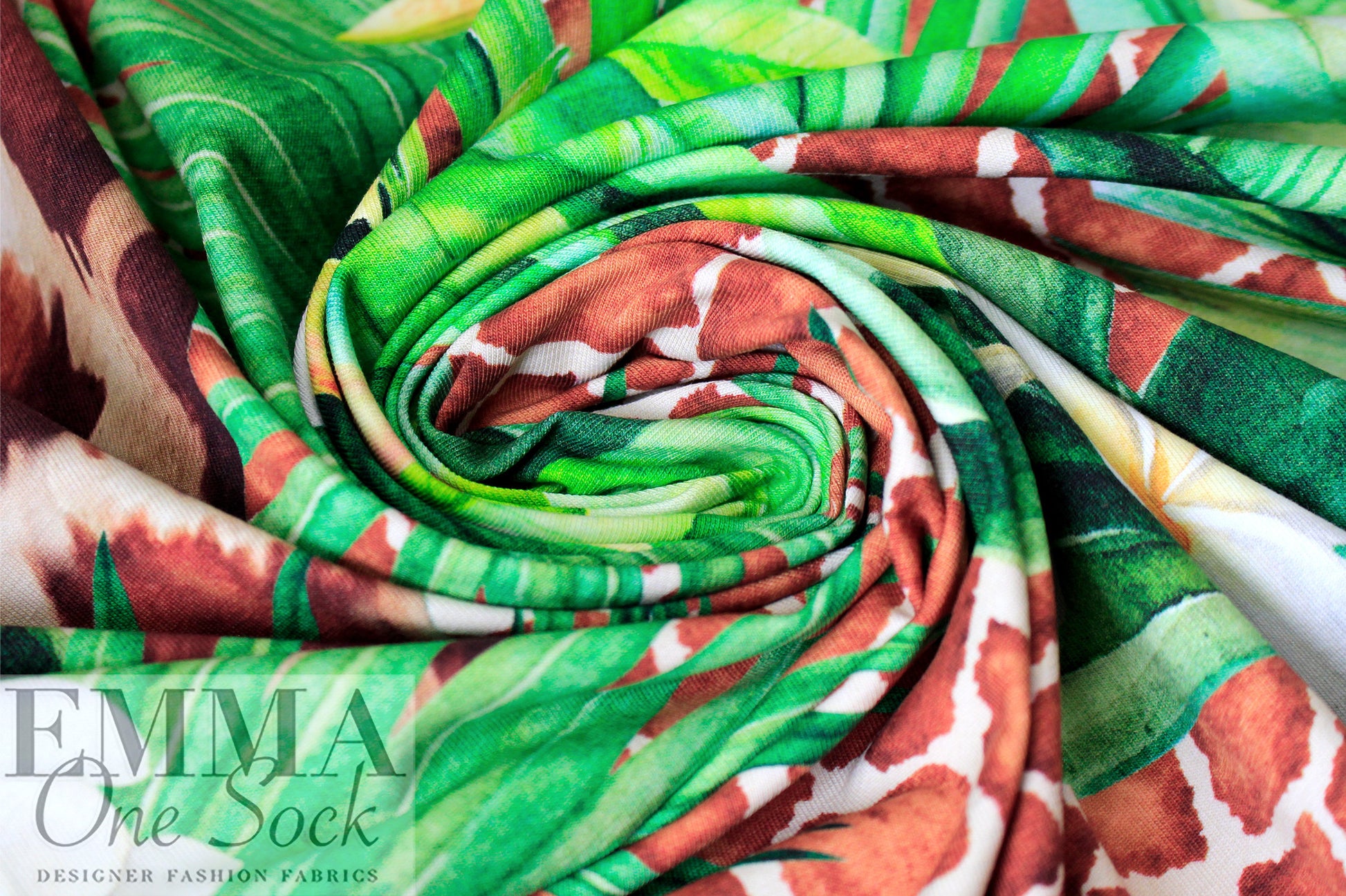 Dutch digital 'jungle giraffe' knit Oeko-Tex certified panel