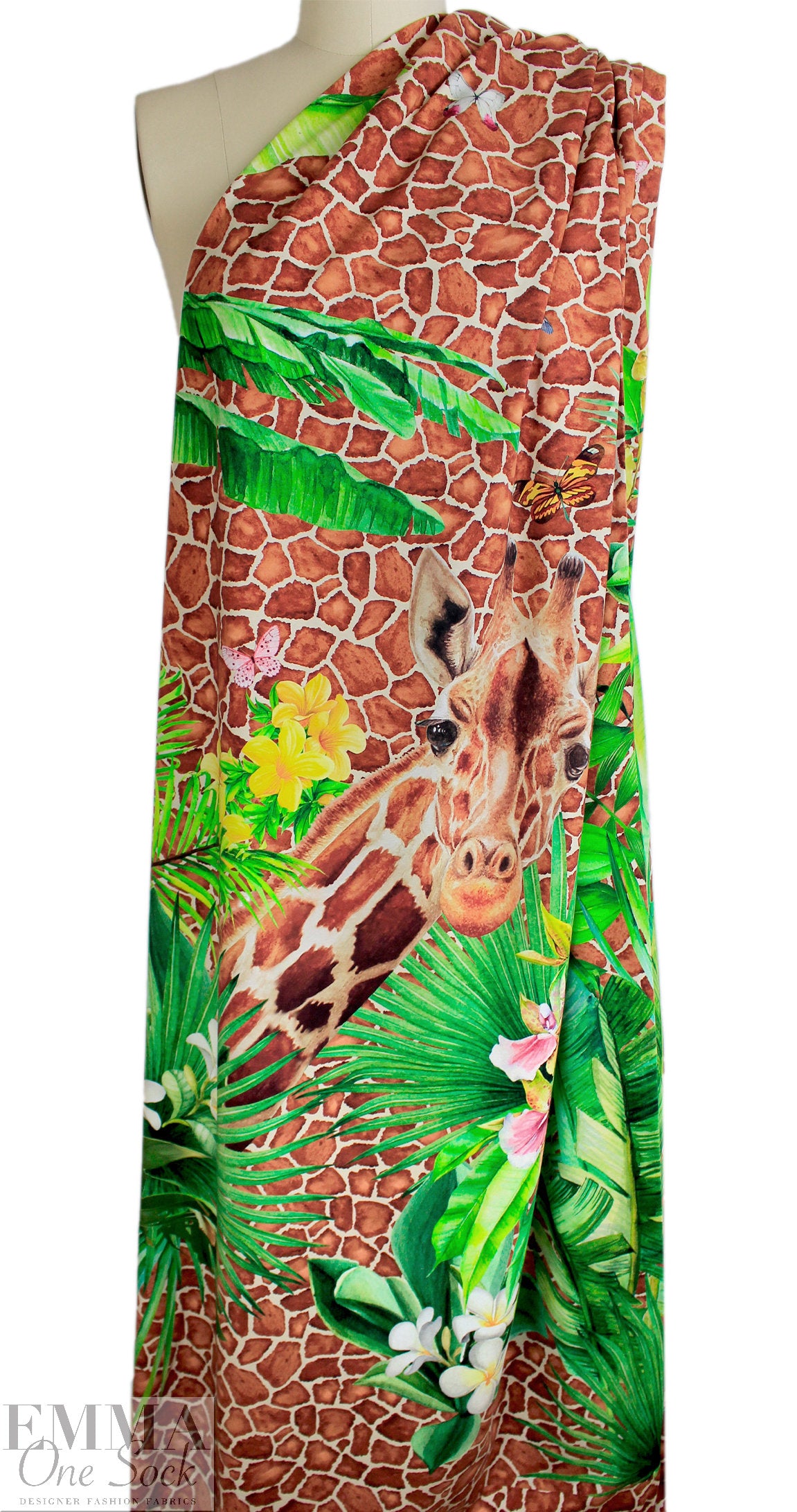 Dutch digital 'jungle giraffe' knit Oeko-Tex certified panel
