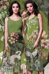 Dutch digital 'aviary paradise' knit Oeko-Tex certified panel