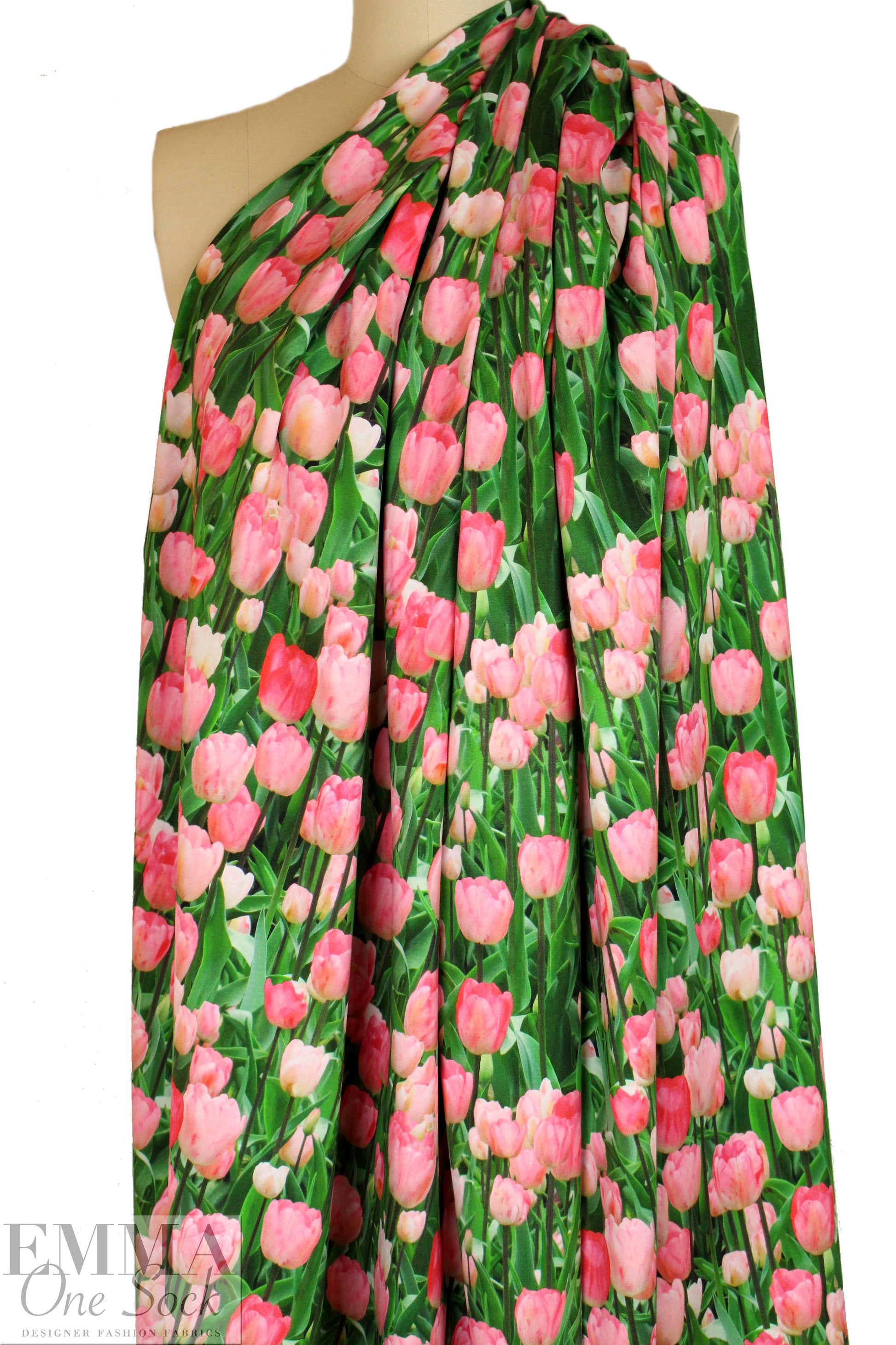 Dutch digital 'tulip season' knit Oeko-Tex cert.  .5 yds