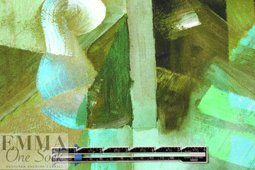 Dutch digital 'brushstrokes' knit Oeko-Tex cert. - greens/aqua