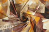 Dutch digital 'brushstrokes' knit Oeko-Tex cert. - earthtones