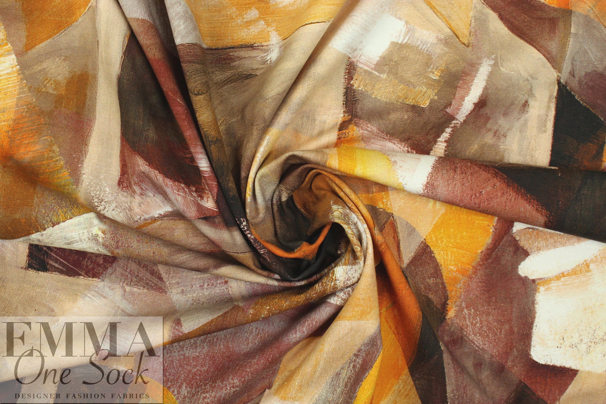 Dutch digital 'brushstrokes' knit Oeko-Tex cert. - earthtones