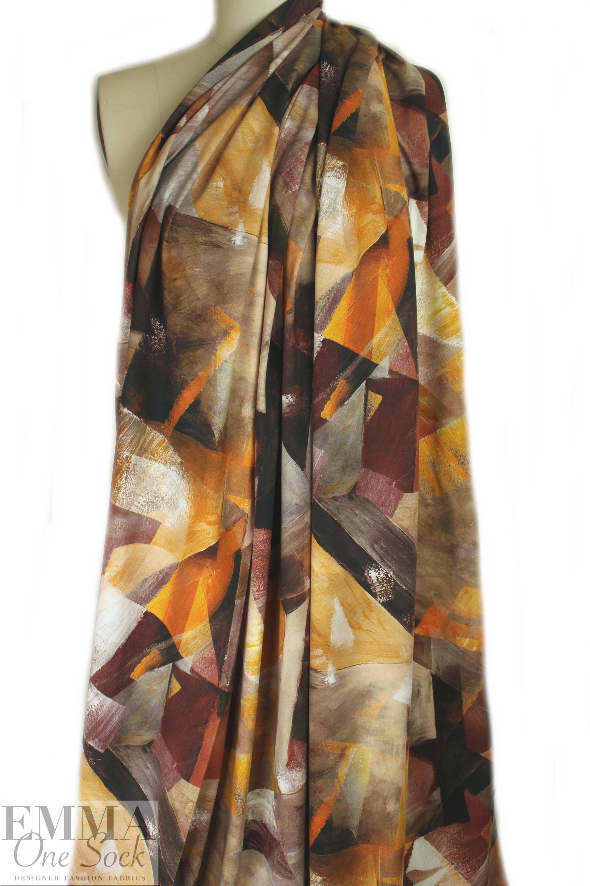 Dutch digital 'brushstrokes' knit Oeko-Tex cert. - earthtones