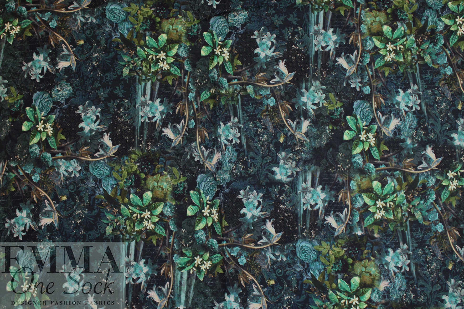 Dutch digital 'night garden' Fr. terry Oeko-Tex certified 1.375 yds
