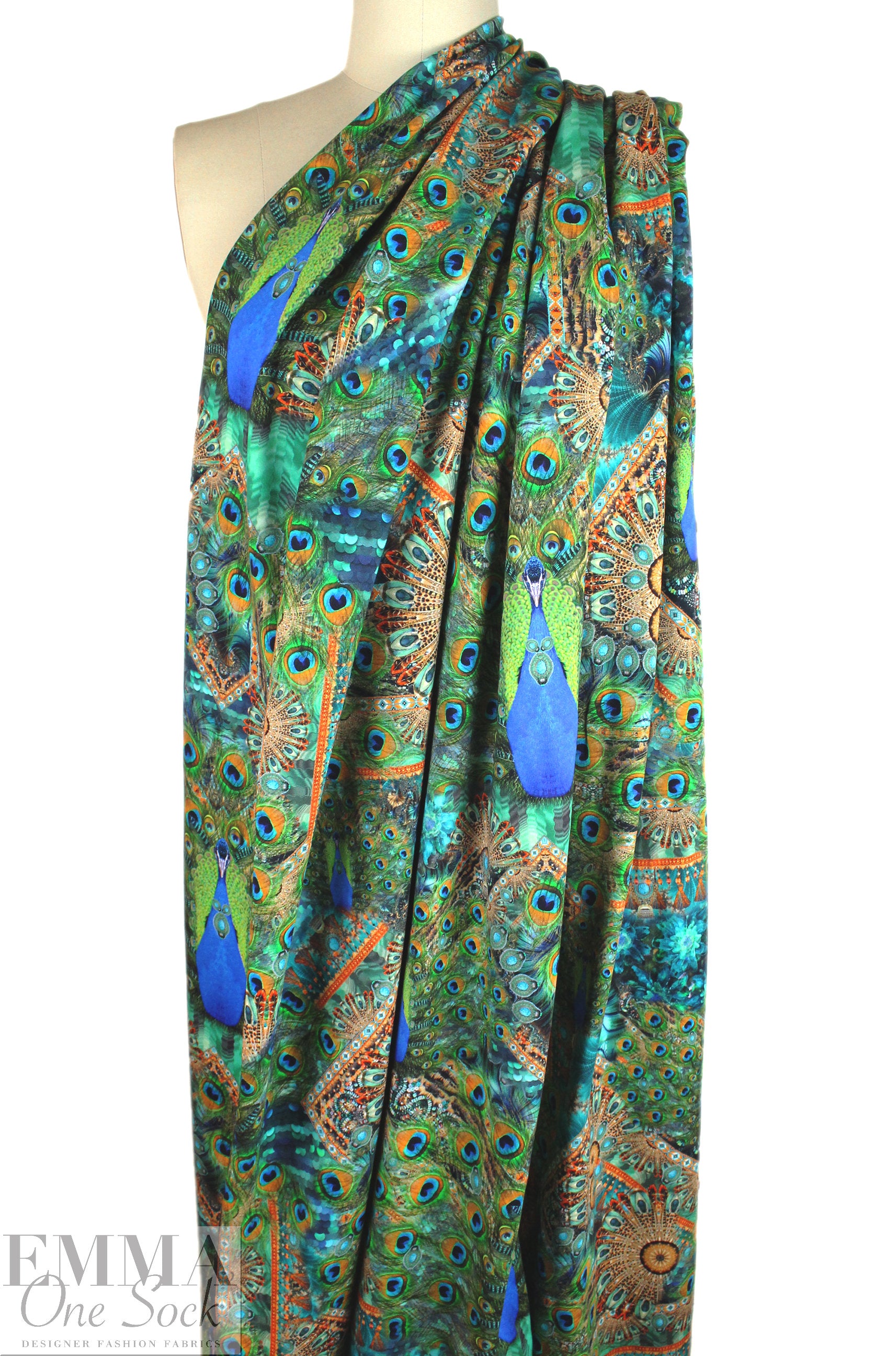 Dutch digital 'peacock' Fr. terry Oeko-Tex certified 1.75 yds