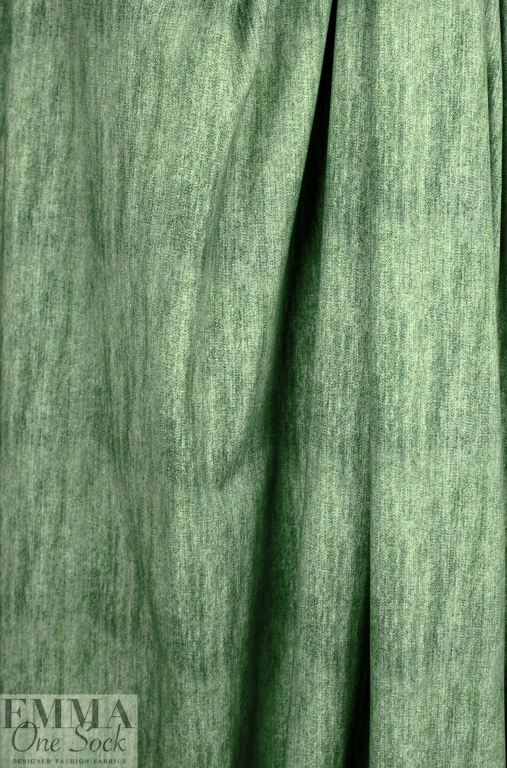 Dutch digital 'green denim look' cotton knit Oeko-Tex cert. .5 yds