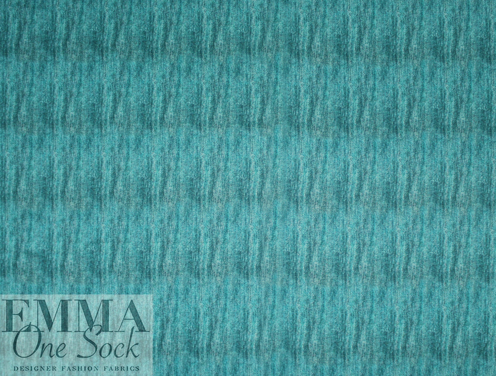 Dutch digital 'teal denim look' cotton knit Oeko-Tex cert. 1.25 yds