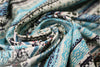 Dutch digital 'fairisle blues' cotton knit Oeko-Tex cert. 1.375 yds