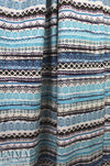 Dutch digital 'fairisle blues' cotton knit Oeko-Tex cert. 1.75 yd