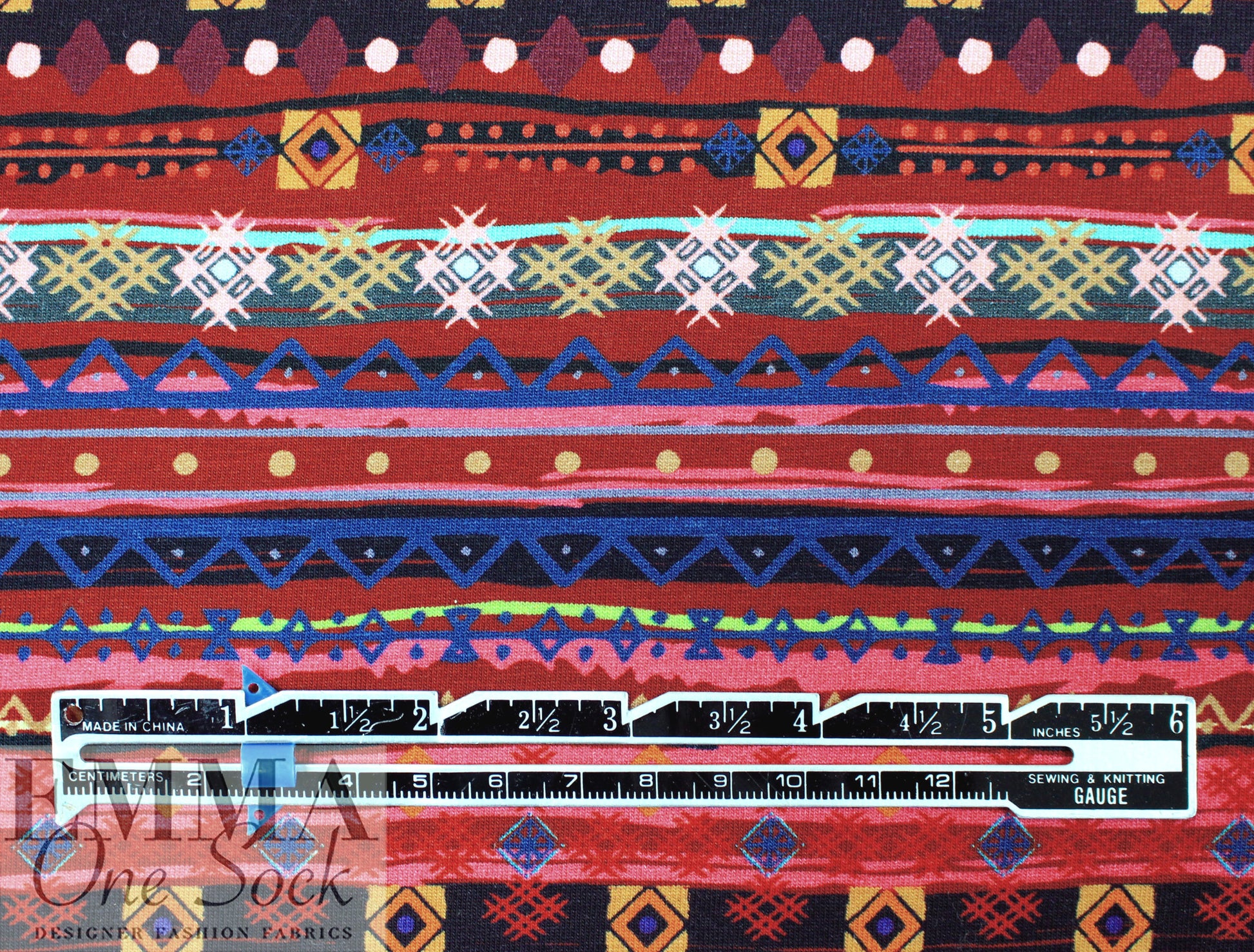 Dutch digital 'fairisle' cotton knit Oeko-Tex cert. .5 yds