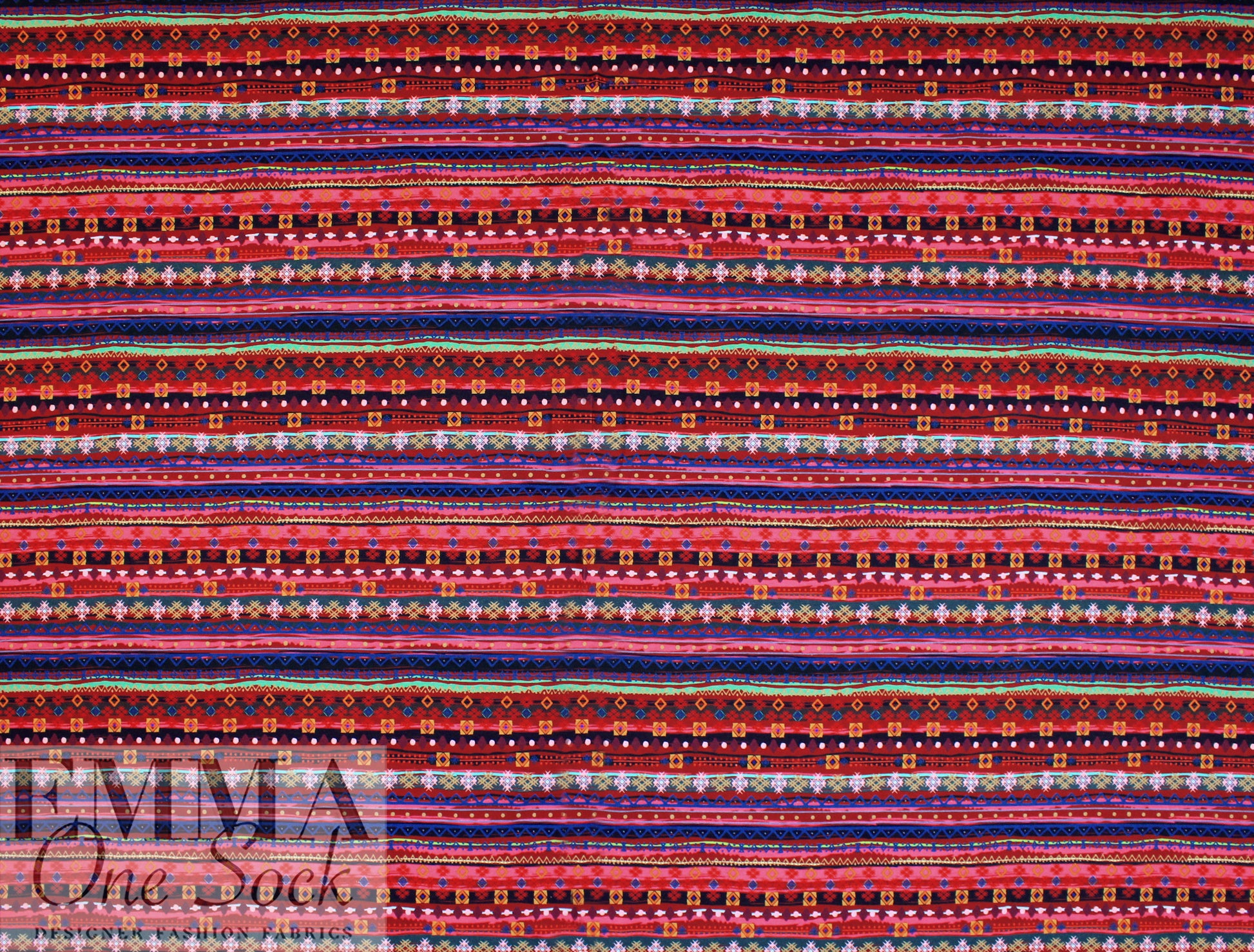 Dutch digital 'fairisle' cotton knit Oeko-Tex cert. .5 yds